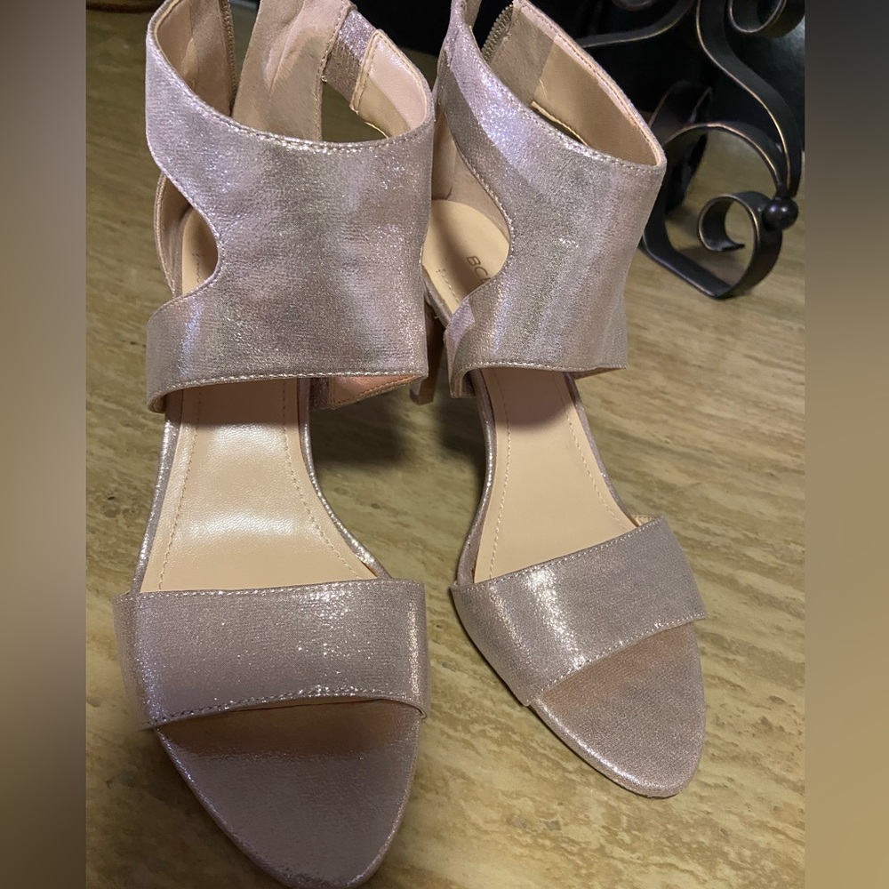 BCBGeneration Metallic Blush Heels